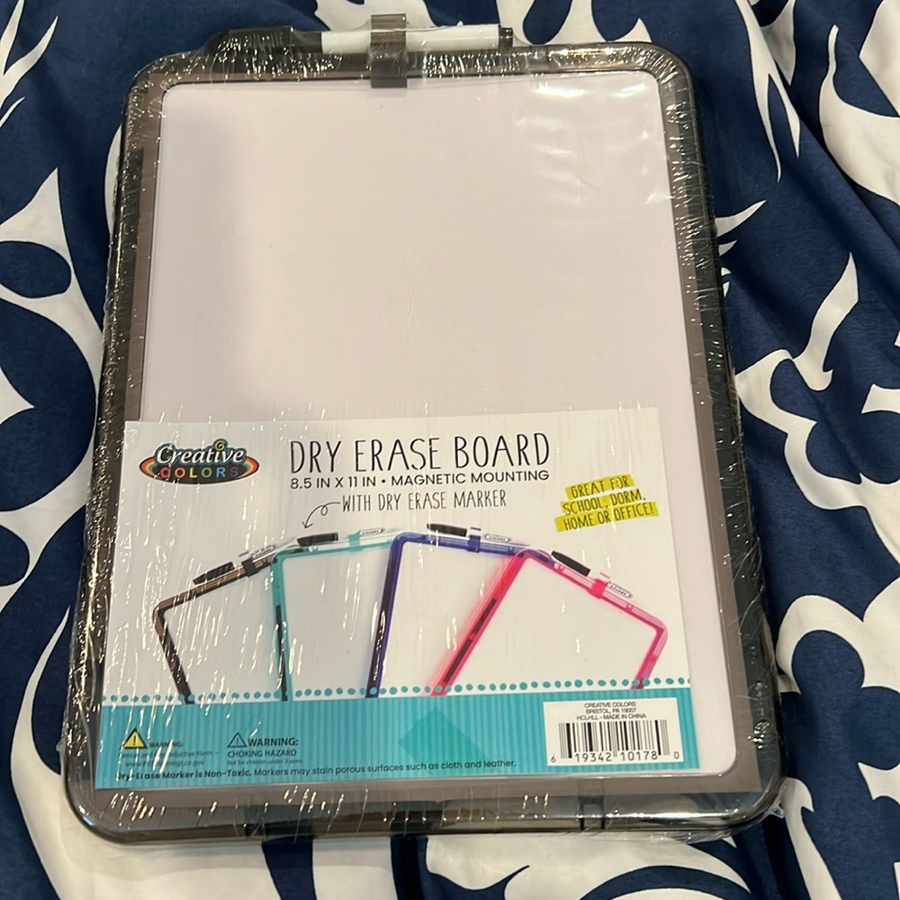 New in Package - 8.5” x 11” Dry Erase Board with Marker